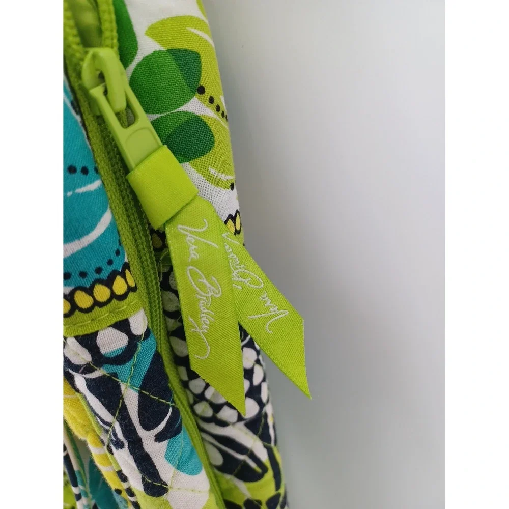Vera Bradley Lime Green/ Blue Flowers Laptop Bag